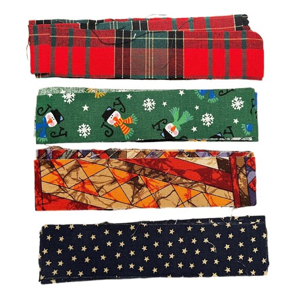 Lot of 78 Quilt Strips 6.5” x 1.5” Vintage Floral Christmas Dogs Plaid Tweetie - Picture 4 of 9